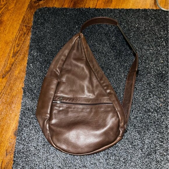 AmeriBag Healthy Back Bag Brown Leather Adjustable Strap - Picture 4 of 15
